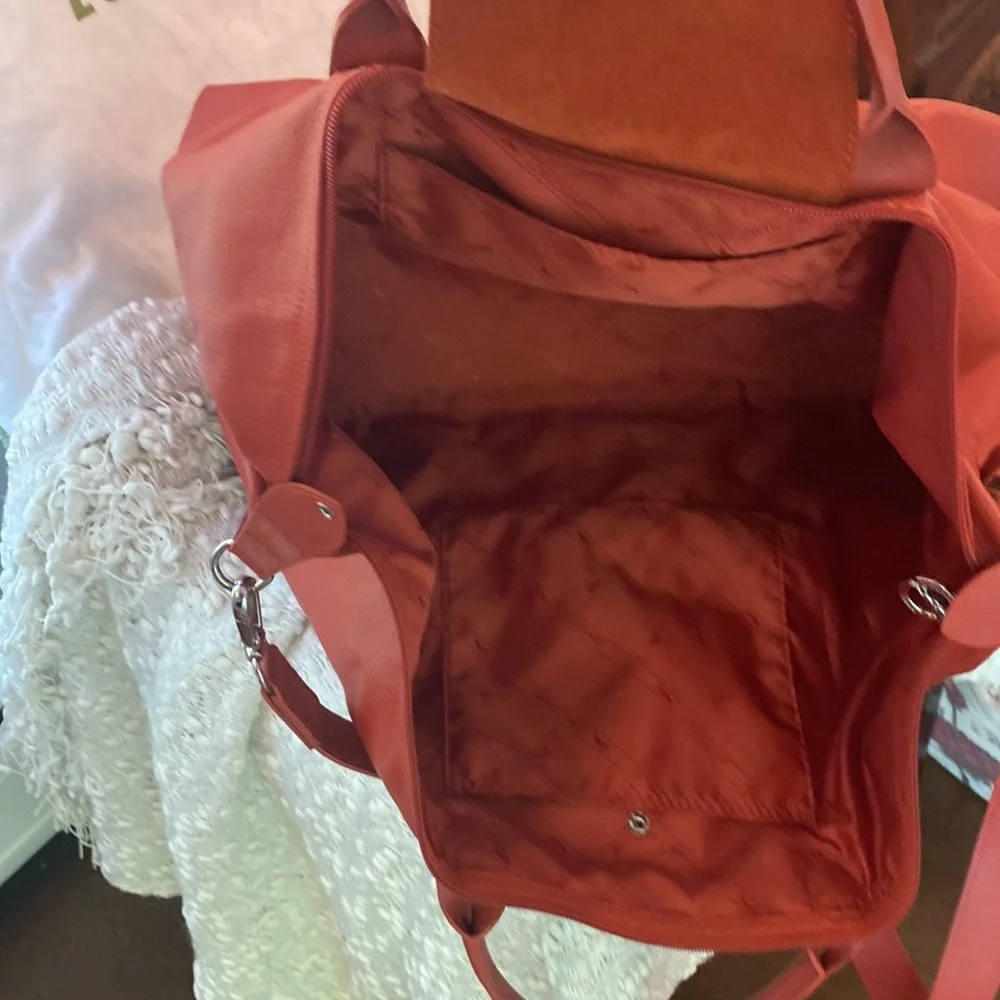 🌾Longchamp Rich Orange 🌾XLarge Leather Travel ✈️ Bag🌾 - Picture 6 of 17
